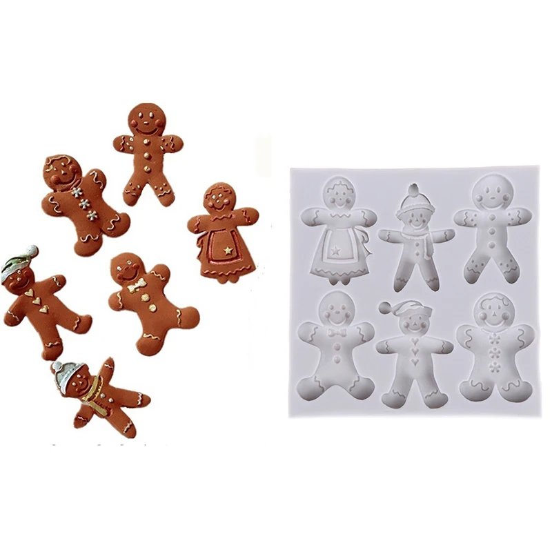 Форма для шоколада сладостей глины имбиря Рождественская серия силиконовая