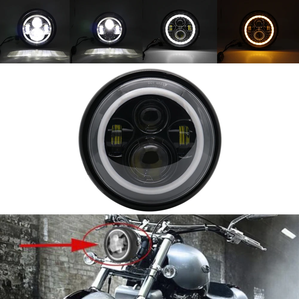 Мотоциклетная фара для Harley Yamaha 7 дюймов круглая светодиодная автомобиля и