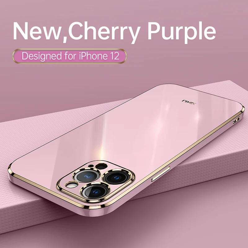 Противоударный чехол 6D с квадратным покрытием для iPhone 13 12 11 Pro Max Mini XR X XS MAX 6 7 8 Plus SE