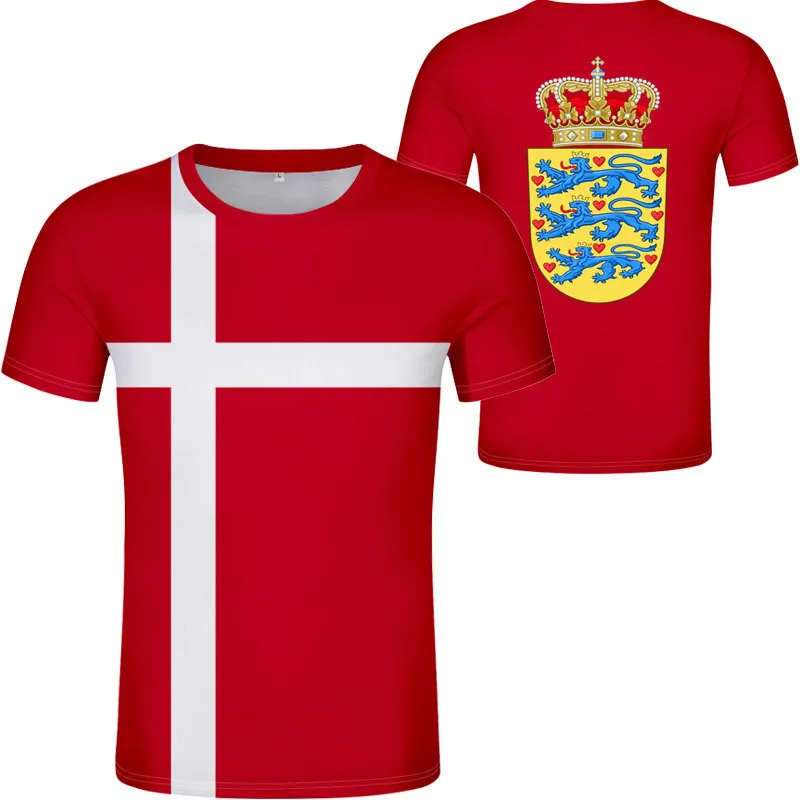 Футболка с логотипом Дании Бесплатная индивидуальная печать имени номера dnk