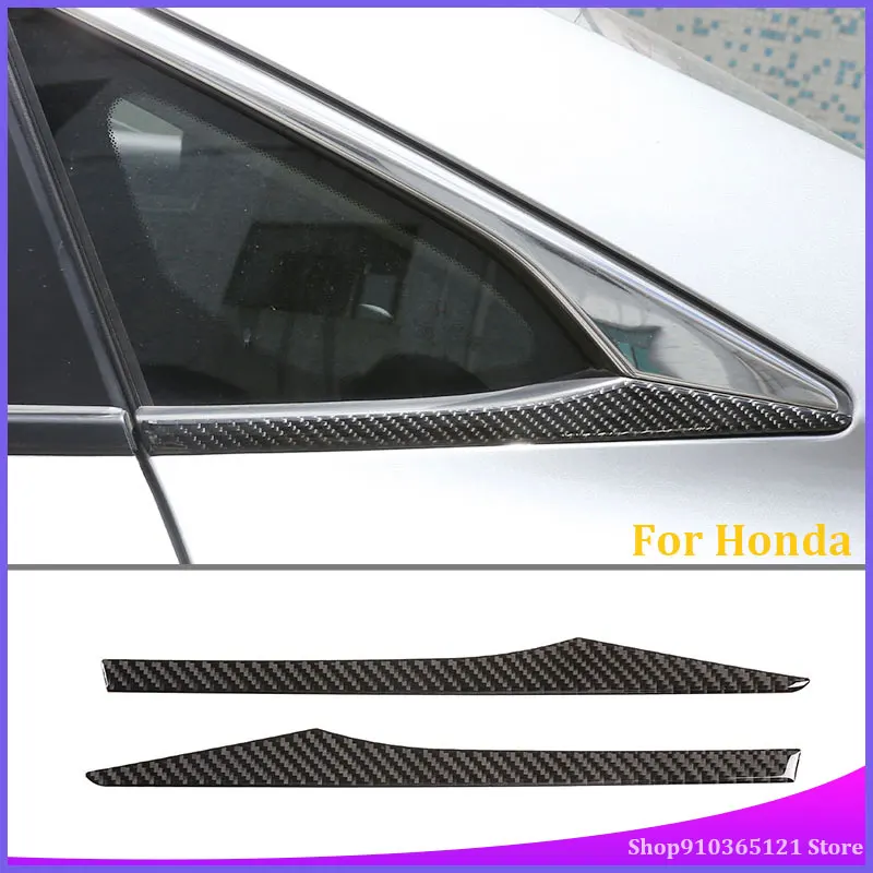 

For Honda Civic 2016-2019 Car Rear Triangle Window Sticker Real Carbon Fiber (Soft) Car Rear Window Sticker Car Accessories