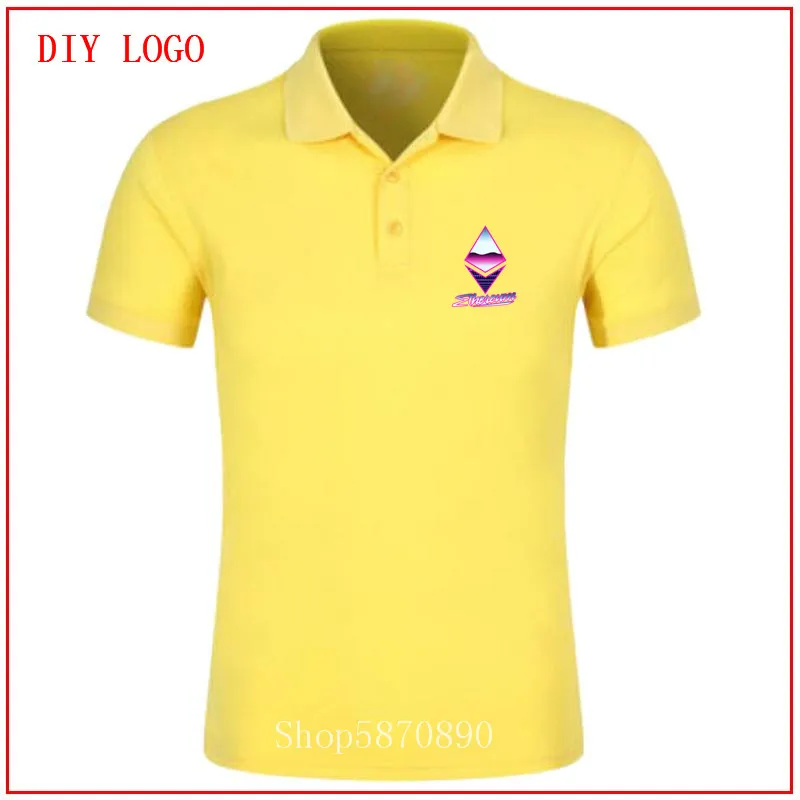 Футболка-поло с логотипом Ethereum мужская крутая модная рубашка в стиле ретро