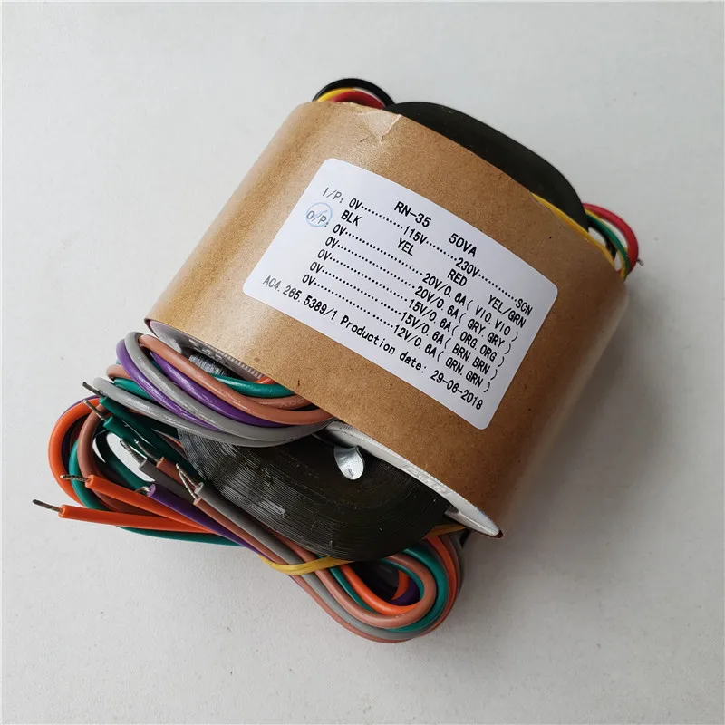 20V 0.6A 15V 12V R Core Transformer 50VA 115V/230V DAC tube Headphone pre усилитель cd плеер|Трансформаторы| |