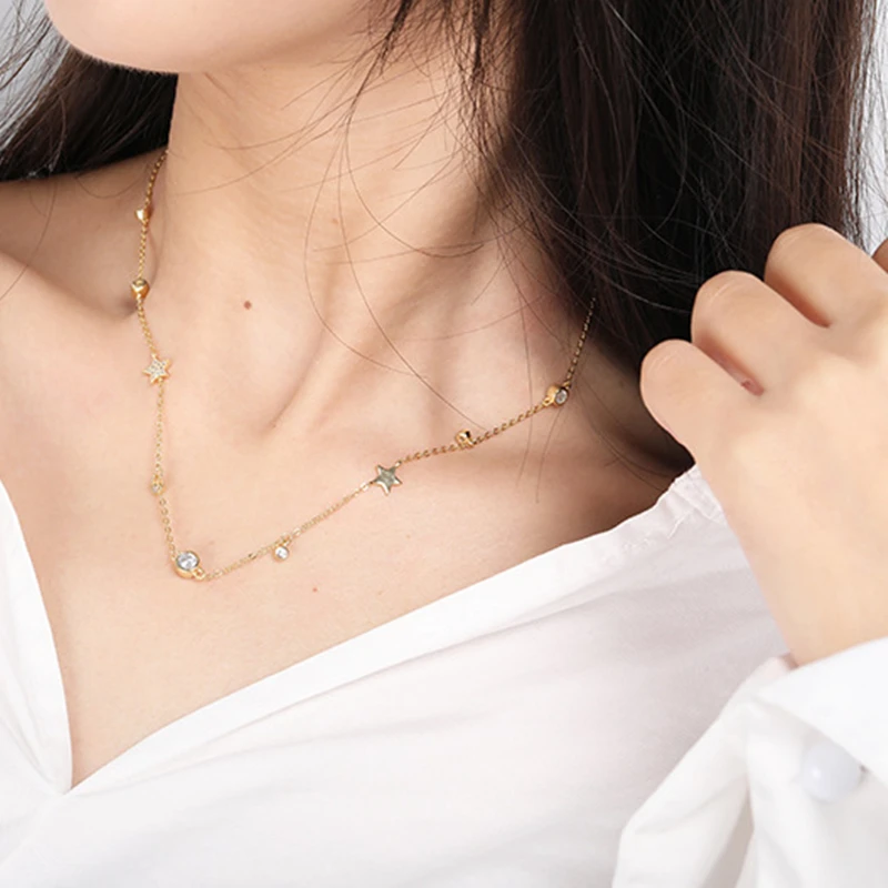 Настоящее 925 пробы серебряное циркониевое ожерелье-чокер с подвеской в виде