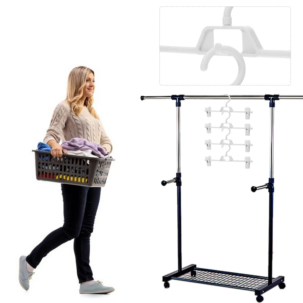 

10pcs Adjustable Pants Clip Pants Shorts Drying Rack Home Clothes Hanger