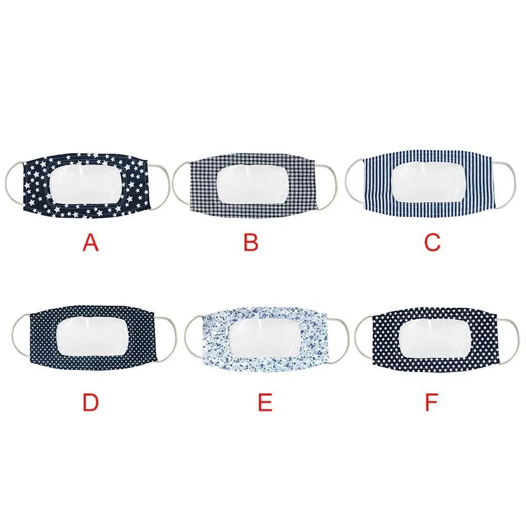 

1pc Stars Graphic Print Visible Mouth Face Cover Reusable Mouth Maschere Washable Face mascarilla Windproof Mascherina Cap 208