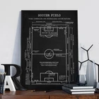 Картина на холсте с изображением футбольного поля, плакат с изображением футбольного поля, Настенная картина, подарок тренеру для мальчиков, декор для комнаты, спорт