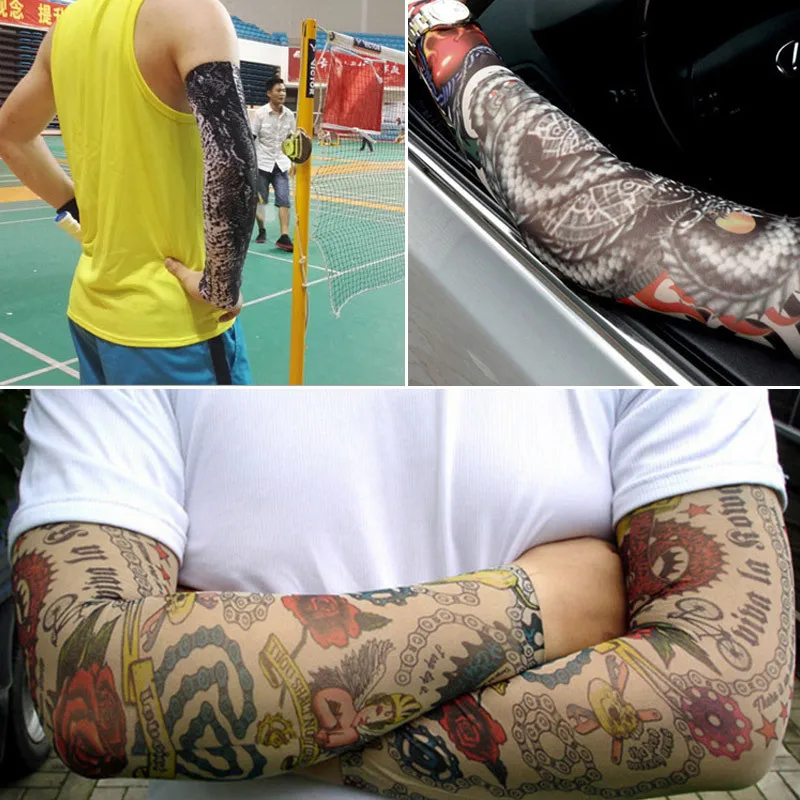 

Arm Stockings Tattoo 2Pcs Elastic Arm Warmer Skins Protection Temporary Outside Hiking Riding Anti Sun Tattoo Sleeves