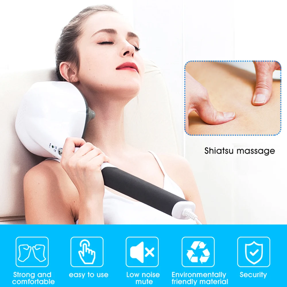 Электрический ручной массажер с четырьмя головками аппарат для всего тела шеи