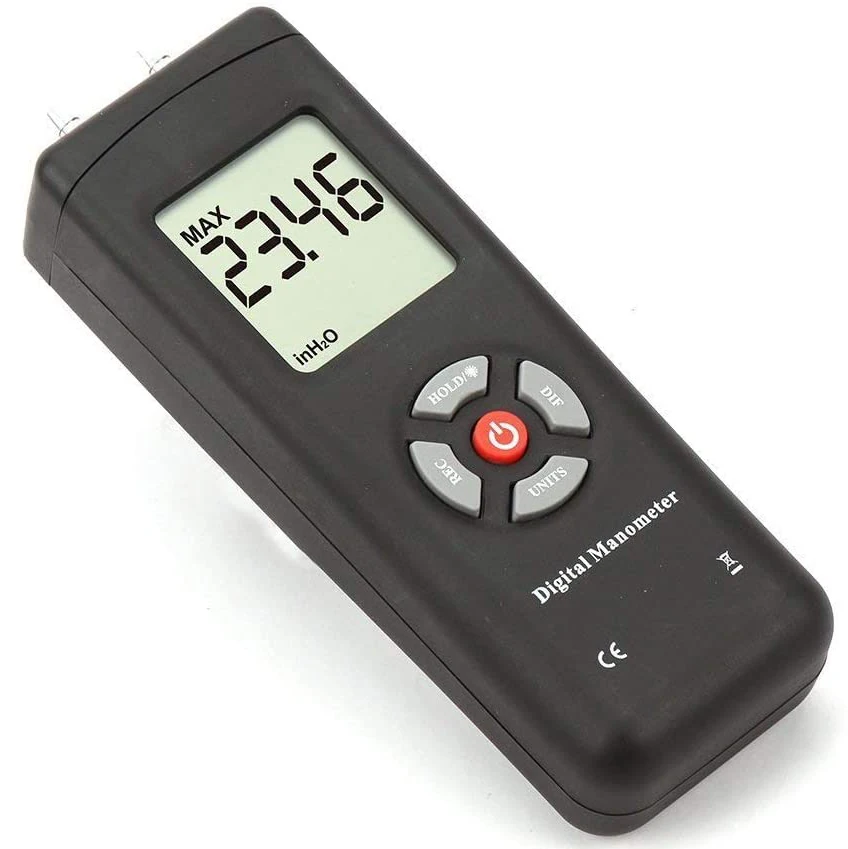 Цифровой манометр измеритель дифференциального давления с ЖК дисплеем 11 единиц