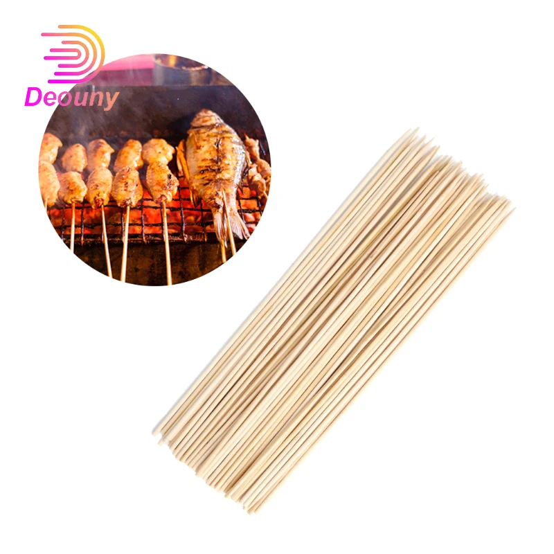 

DEOUNY 40cm Extra Rough Natural Bamboo BBQ Skewers Food Meat Tools Barbecue Party Disposable Long Sticks Catering Grill Camping
