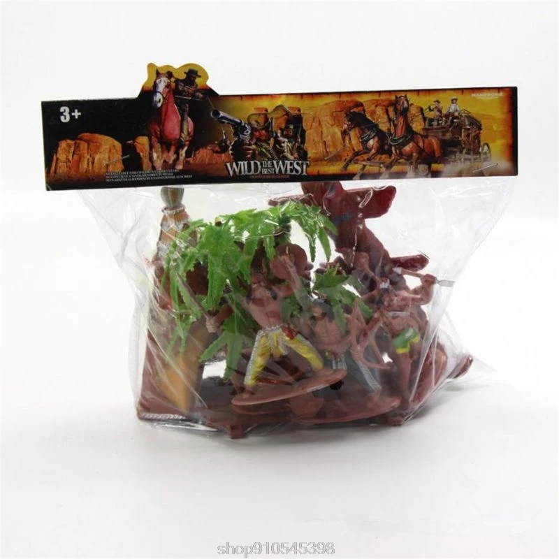 

13pcs/Set Native Plastic Indian Tribes Model American Art Figure Doll Toy (Size: 7 Cm) D10 20 Dropshipping