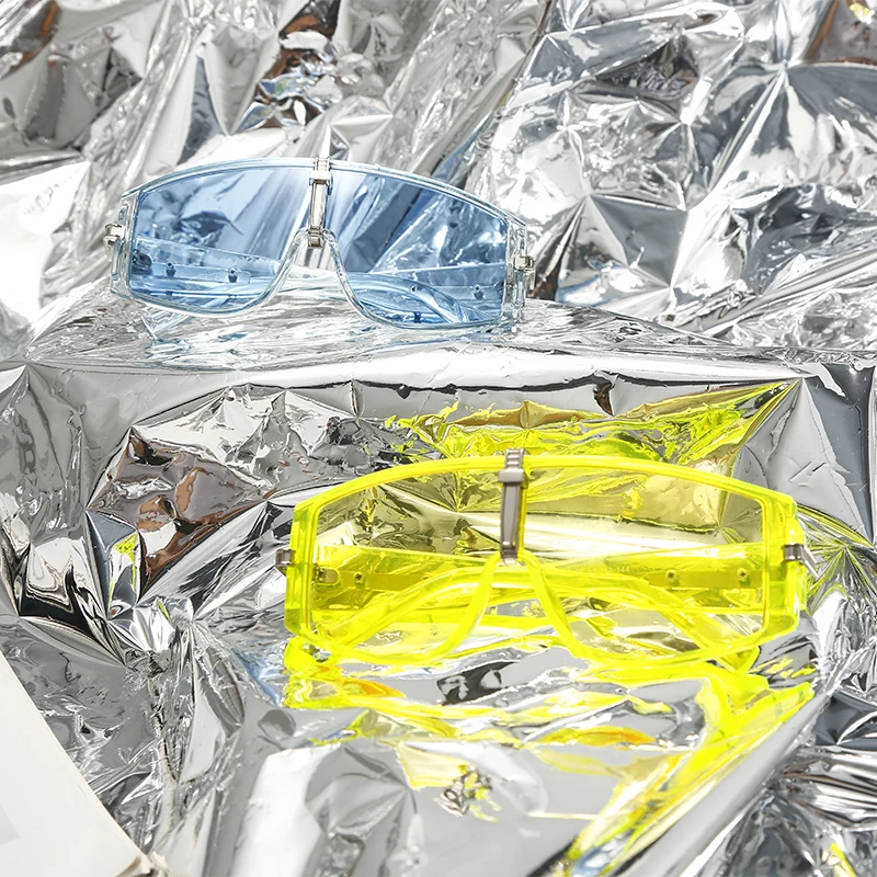 Солнцезащитные очки унисекс винтажные в крупной оправе с прозрачными линзами UV400