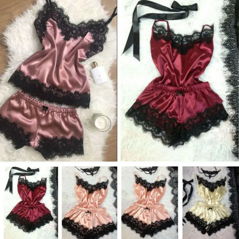 Новая Сексуальная кружевная атласная одежда для сна нижнее белье