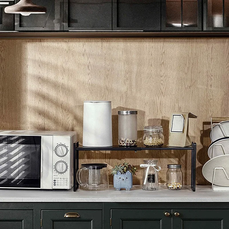 

Expandable Cabinet Shelf Organizer Storage Rack Space Riser for Kitchen Bathroom Pantry Spice Cupboard Countertop Desk