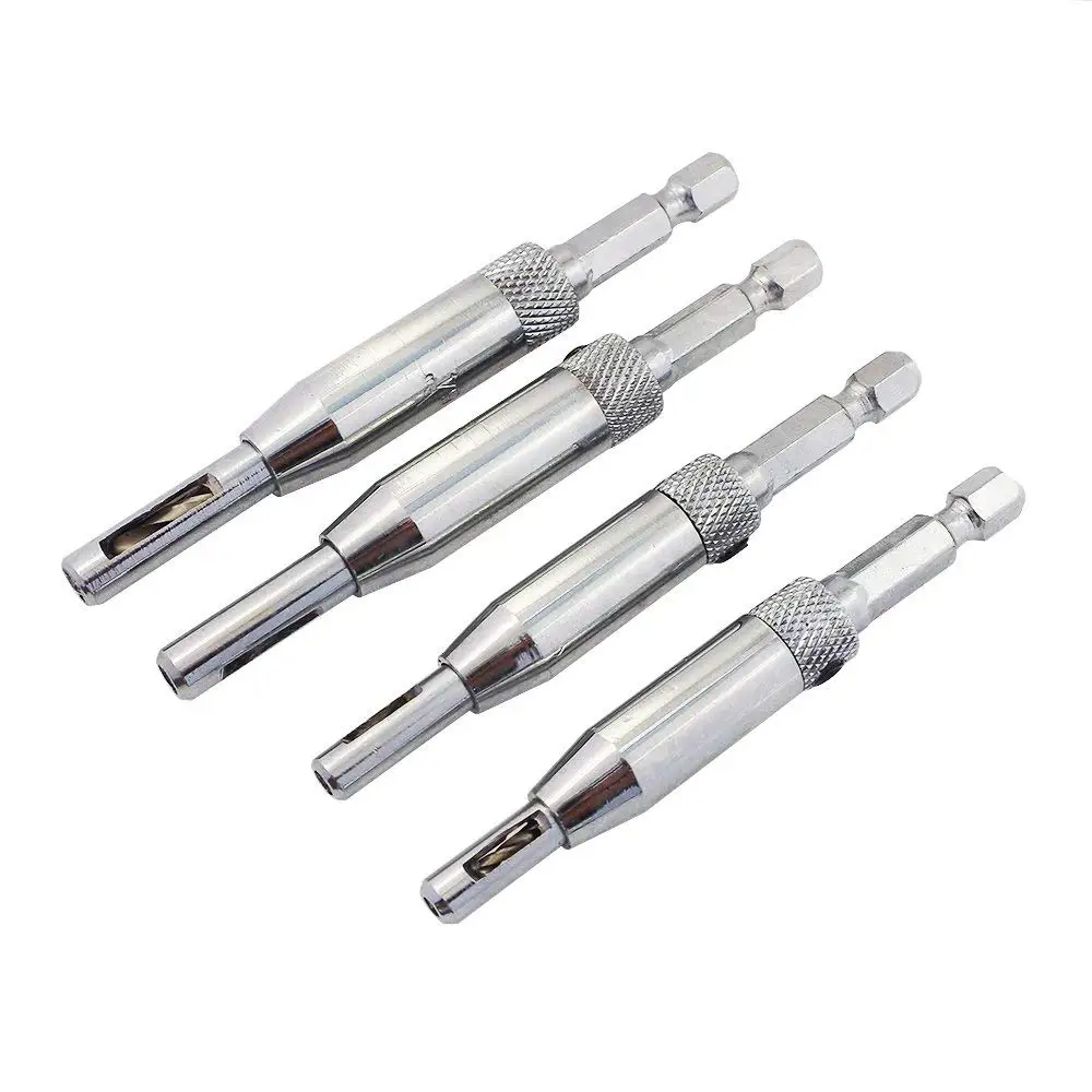 4pcs 1 компл. Центр Сверло двери Самоцентрирующийся шарнир Tapper Core сверло набор Дырокол Деревообрабатывающие инструменты 5/6"-1/4" - Цвет: 4pcs