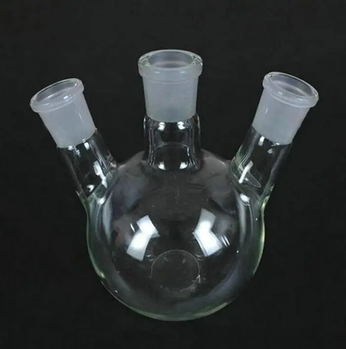 25 мл колба с круглым дном тремя горлышками стеклянная для кипячения лаборатории 3