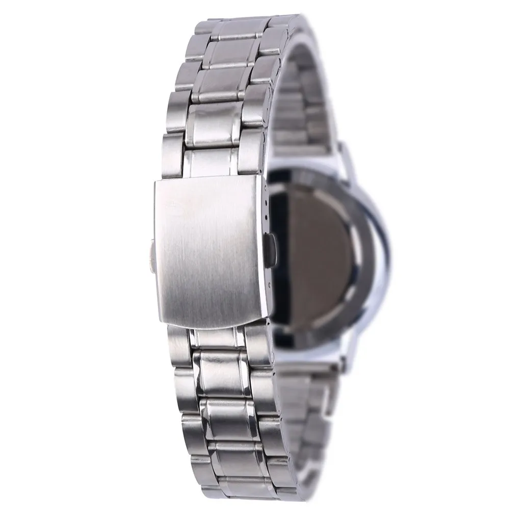 

Men Fashion Dark Blue Dial Design Quartz Watch Mens Casual Wristwatch Stainless Steel Bracelet Clasp Band Strap Watches montre