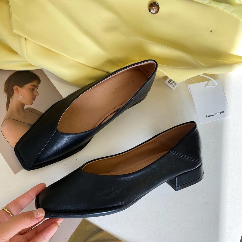 

Soft Square Toe Shoes Woman Comfortable And Elegant Autumn All-Match Modis Casual Female Sneakers Flats New Fall 2021 Dress Lace