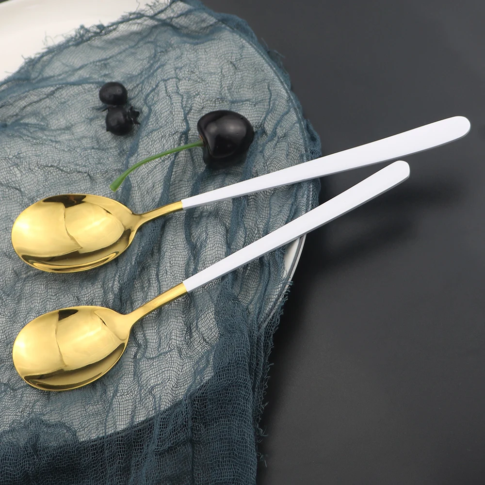 Столовый Набор для кухни из белого золота 24 шт./компл. набор посуды нержавеющей