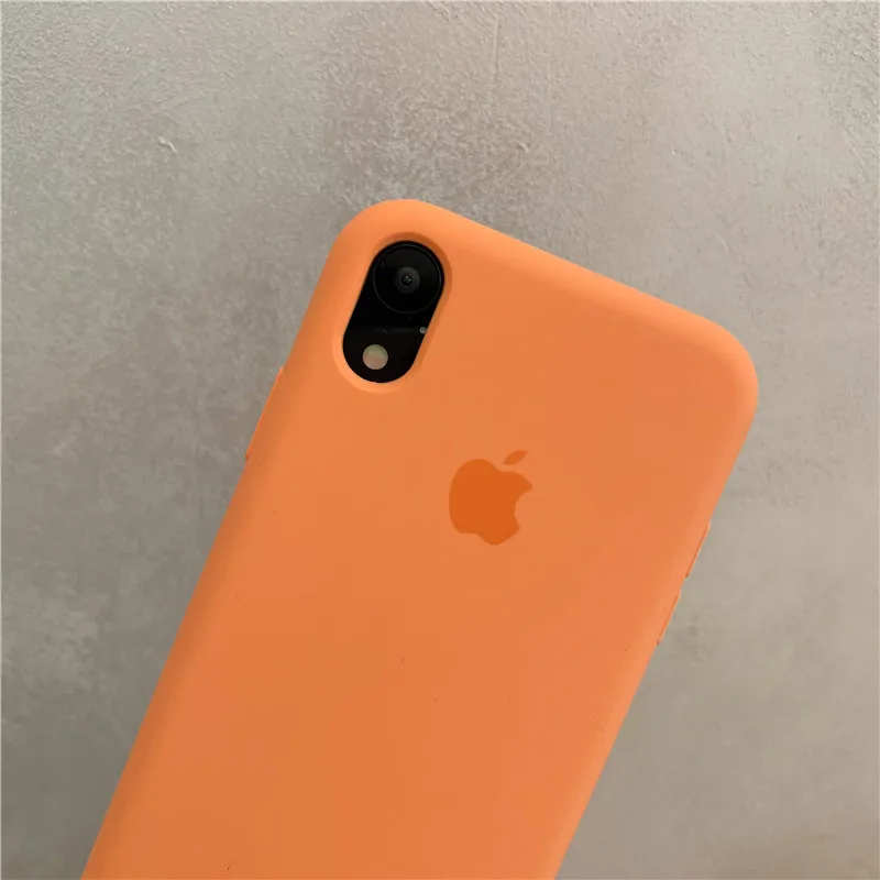 Жидкий силиконовый чехол для iPhone 6S 7 8Plus X XR XS Max papaya фруктовый карамельный цвет
