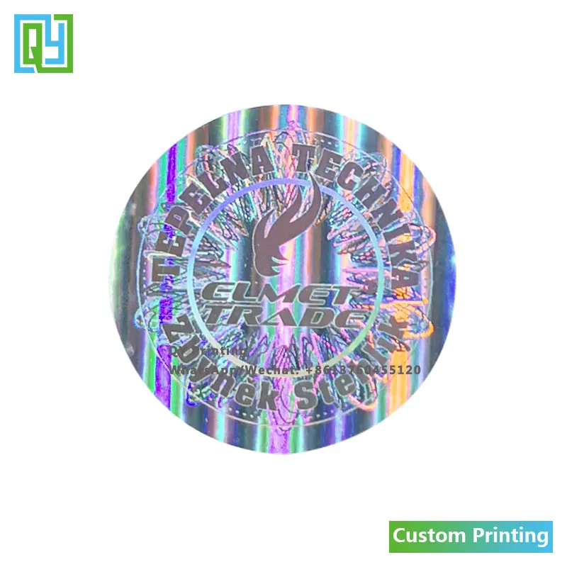 10000pcs 30x30mm Free Shipping Custom Silver Hologram Sticker Brand Logo Sticker Labels Silver Holographic Seal