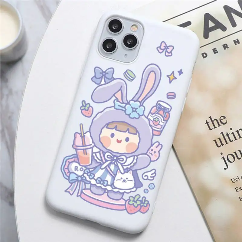 

Trendy Funny GirlS Phone Case For Iphone X Case Pure White Soft Silicone Phone Case For SE&11 Pro Max