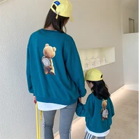 mother daughter long sleeve sweatshirt for family matching clothes outfits 2021 new adult baby kids cartoon bear shirt tops