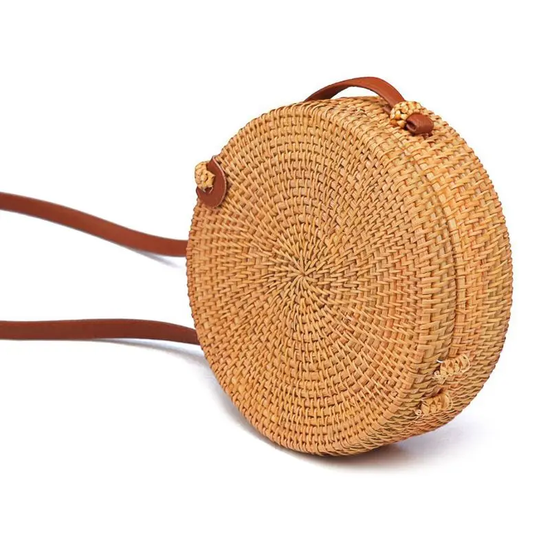 Goedkoop Vrouwen Stro Opbergtas Zomer Bamboe Handtas Schouder Draagtas Multifunctionele Make Organizer Cosmetica LX9C
