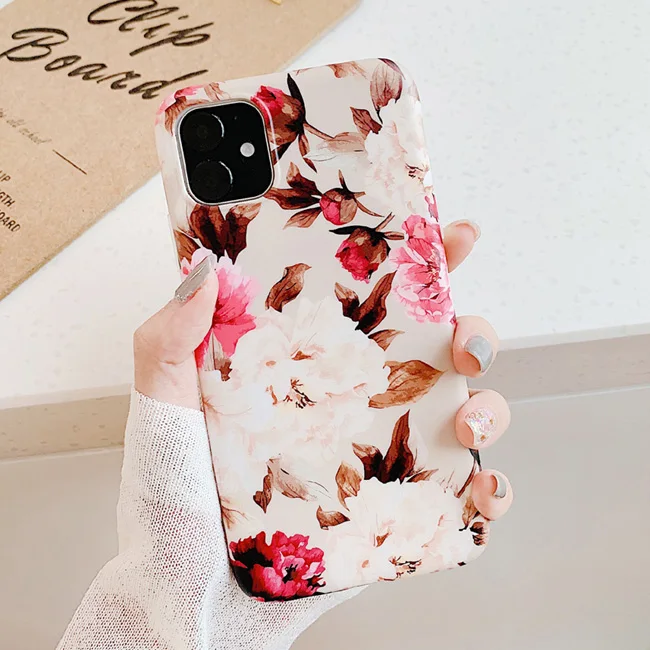 n(No Kickstand) LOVECOM Ретро цветок лист стрейч держатель чехол для телефона для iPhone 11 Pro Max XR XS Max 7 8 6 Plus чехол мягкий IMD Телефон задняя крышка - Цвет: n(No Kickstand)