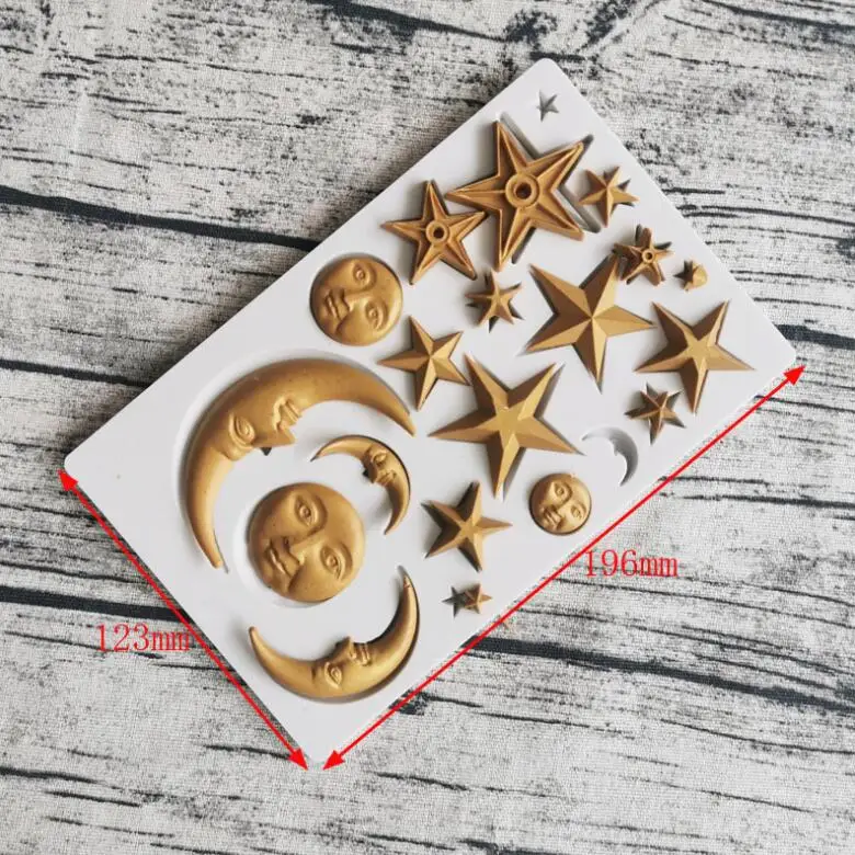 

Moon Stars Sun Face Silicone Mold Fondant Mold Home Fondant Tool Dessert Mold Kitchen Gadgets Cake Decorating Tools