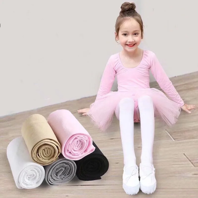 Medias de Ballet de terciopelo para ni&ntilde;as, medias el&aacute;sticas de verano para beb&eacute;s y ni&ntilde;os peque&ntilde;os, pantimedias c&oacute;modas de color blanco puro-1