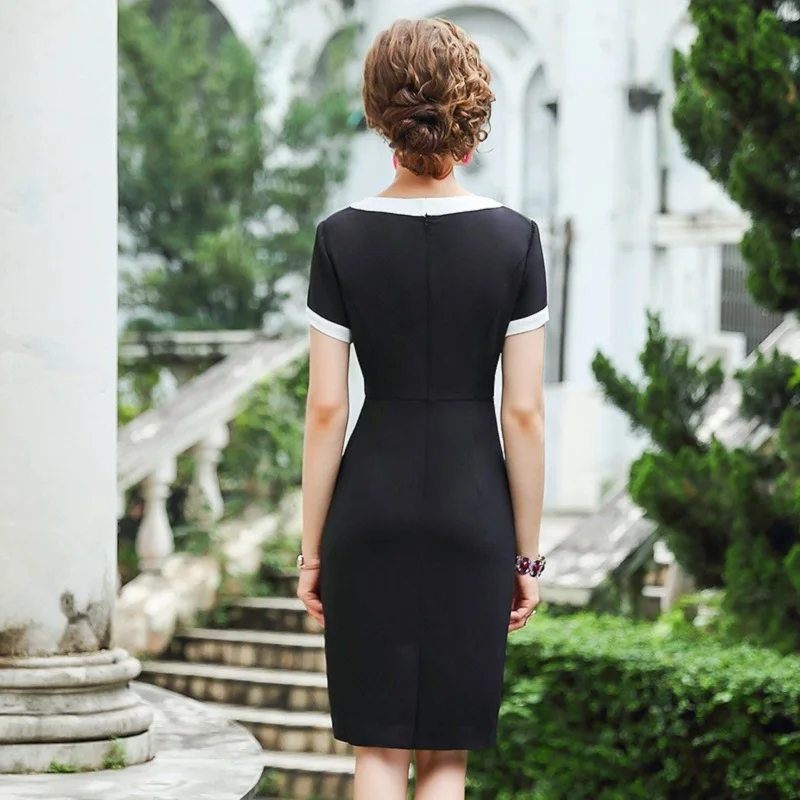 Новинка 2019 женское офисное платье-карандаш с бантом 3xl оксидение Ранняя осень