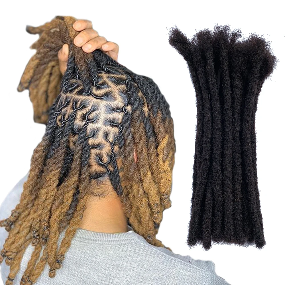 YONNA 100% Remy Human Hair Dreadlocks Extensions Locs Handmade Medium Size 1/3