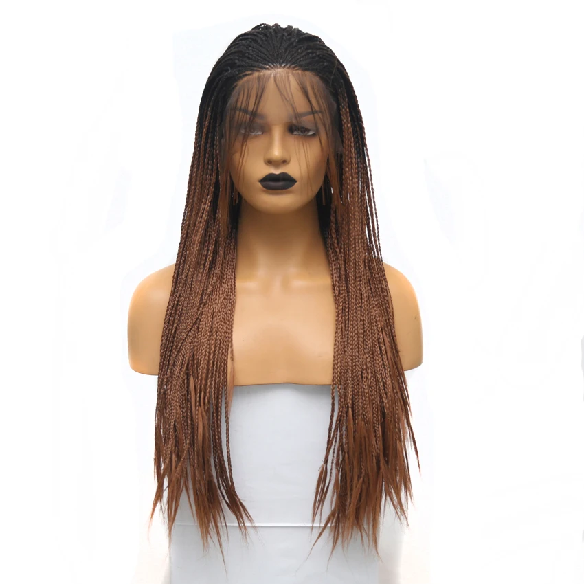 Charisma Braided Wigs Heat Resistant Hair Long Box Braided Wig Synthetic Lace Front Wig with Baby Hair For Black Women 13X3