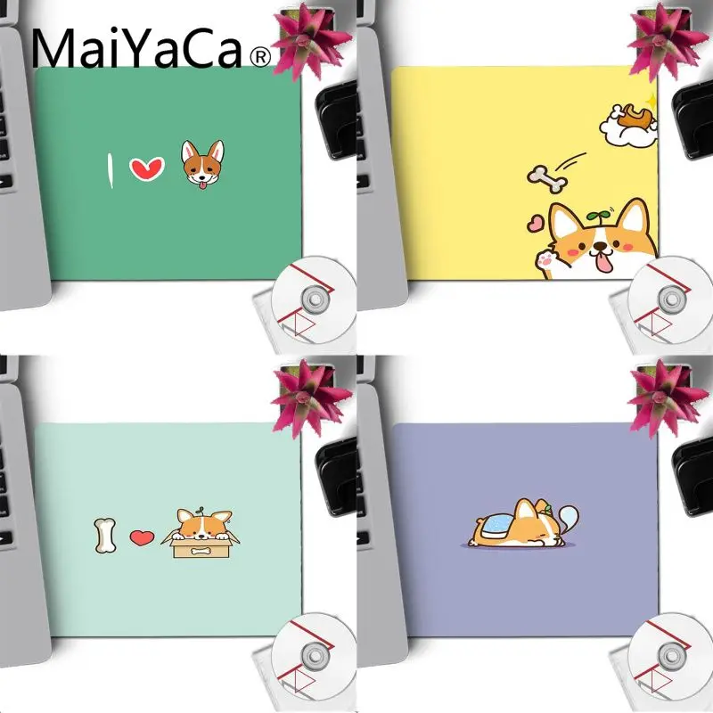

MaiYaCa Lovely Welsh Corgi Lovely Animal Kids Laptop Computer Mousepad Simple Design Speed Gaming Mouse Pads 18x22cm desk mat