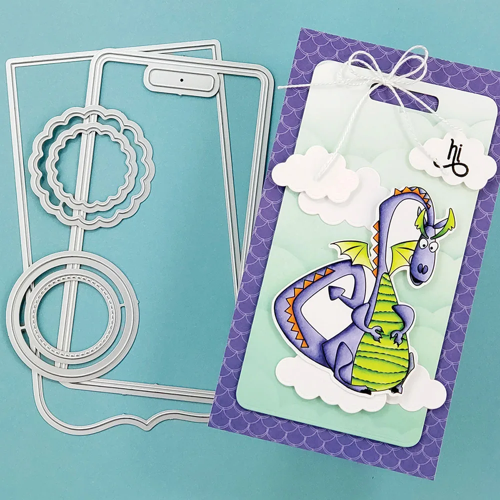 

JC Circle Rectangle Tag Metal Cutting Dies Scrapbooking Die Cut Card Make Stencil Craft Paper Mold Mould Model Decor Template