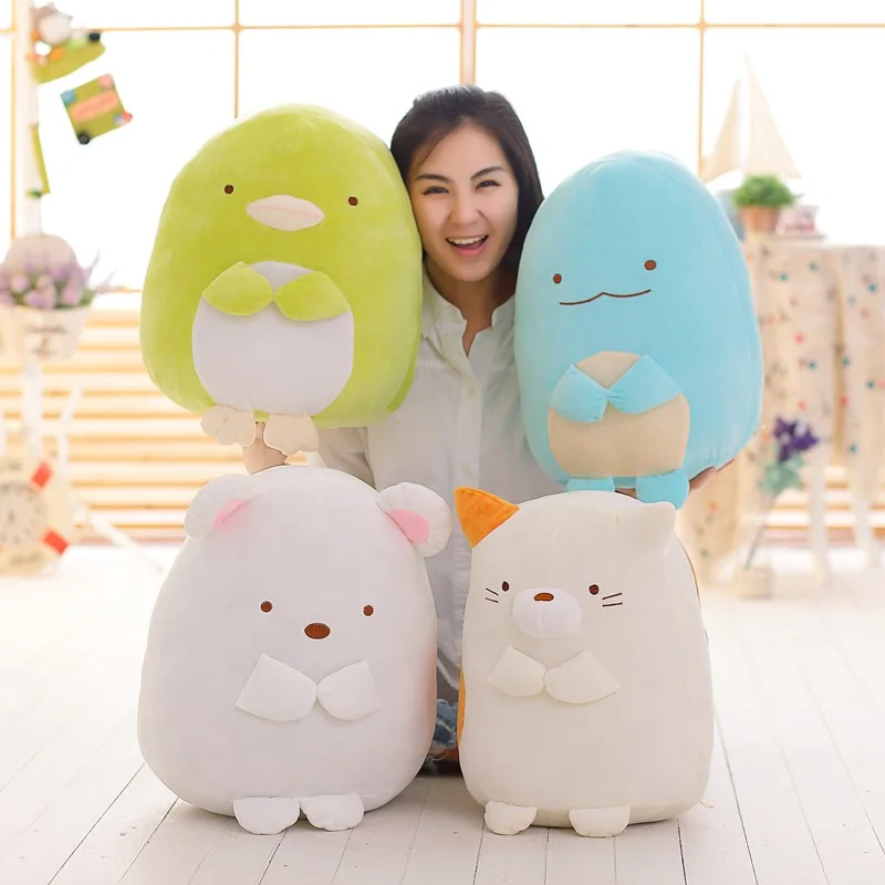 

20-40CM Sumikko Gurashi Corner Creature Cute Cat Dinosaur Bear Penguin Plush Toy Gifts Lying Posture Japan Pillows