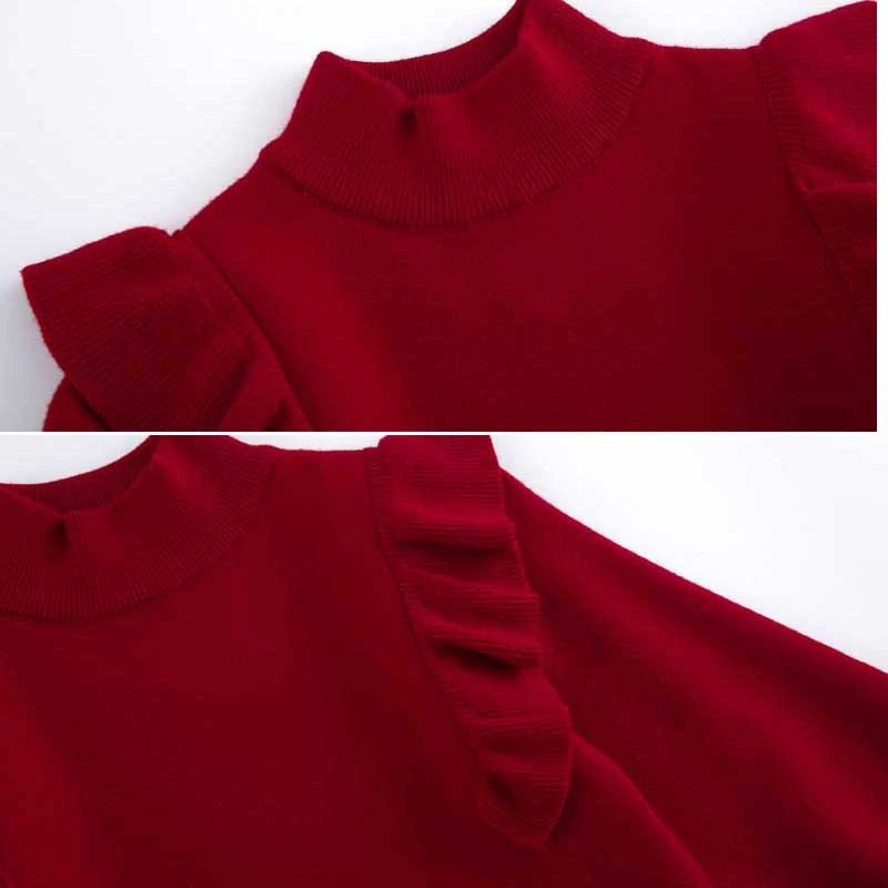 Осенне-зимнее рождественское платье красные свитера для девочек принцессы