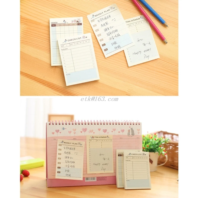 Милый Еженедельный Ежемесячный рабочий планер блокнот дневник ежедневник для