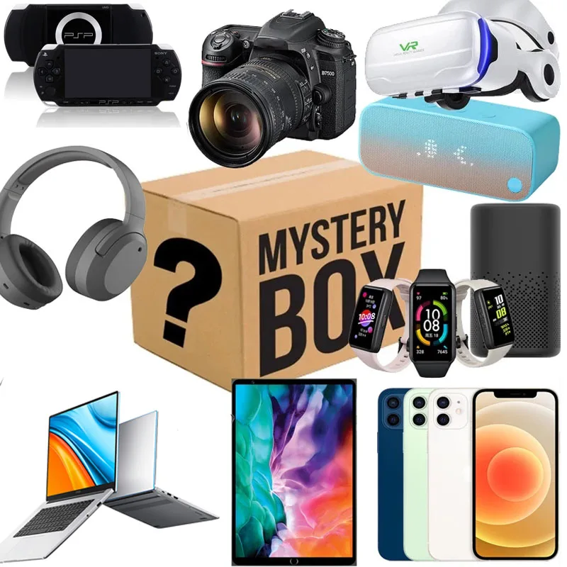 

Lucky Mystery Box, Mysterious Random Product, Have The Opportunity To Open: Such As Laptop, Mobile Phone, Camera, Any Possible