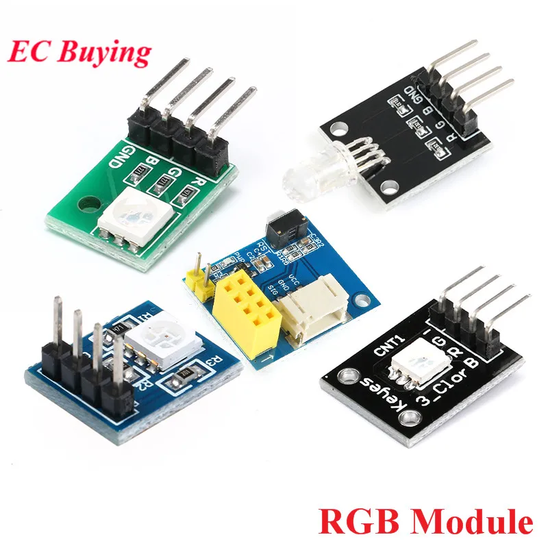 Светодиодный модуль датчика RGB ESP8266 ESP01 ESP-01 WS2812 5050 SMD 3-цветный светодиодный модуль платы для Arduino KY-016 KY-009 Электронный набор «сделай сам»