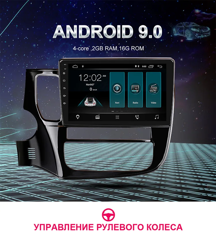 Автомобильный Радио мультимедийный плеер для Mitsubishi Outlander 3 Авторадио 2Din Android 9,0 gps навигация магнитофон стерео