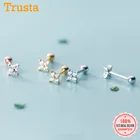 Серьги-гвоздики женские из серебра 925 пробы, с фианитами