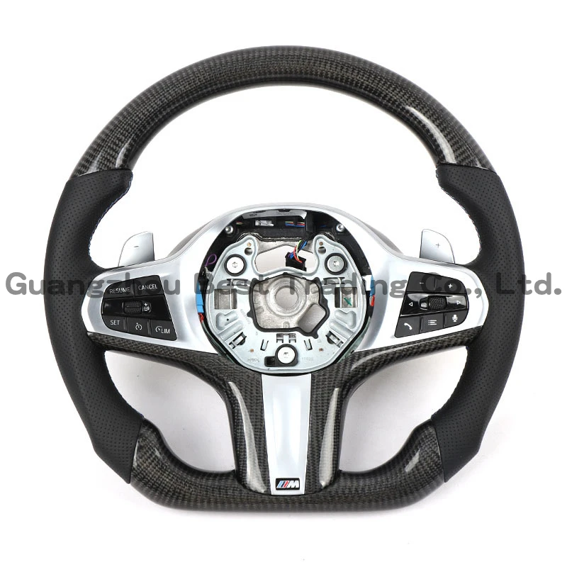 

Real Carbon Fiber Steering Wheel Perforated Leather For BMW 2018-2019 X3 X4 M5 6GT 5/7 Series