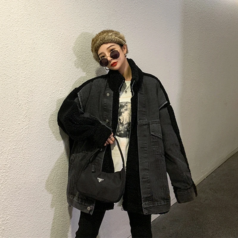 Новинка 2019 джинсовая куртка для женщин зимнее индивидуальное теплое пальто в