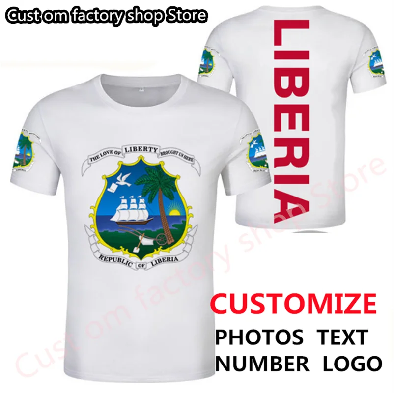 

LIBERIA t shirt free custom made name number t-shirt nation flag republic liberian country college print logo clothes