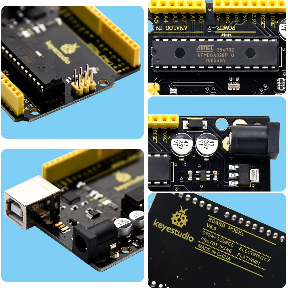 Макетная плата Keyestudio V4.0 с последовательным чипом USB CP2102 + кабель совместимый