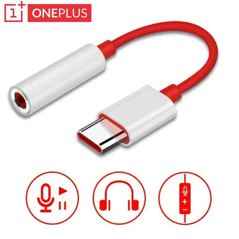 Оригинальный адаптер для наушников с разъемом USB Type C на 3 5 мм Aux аудио one plus 7 кабель