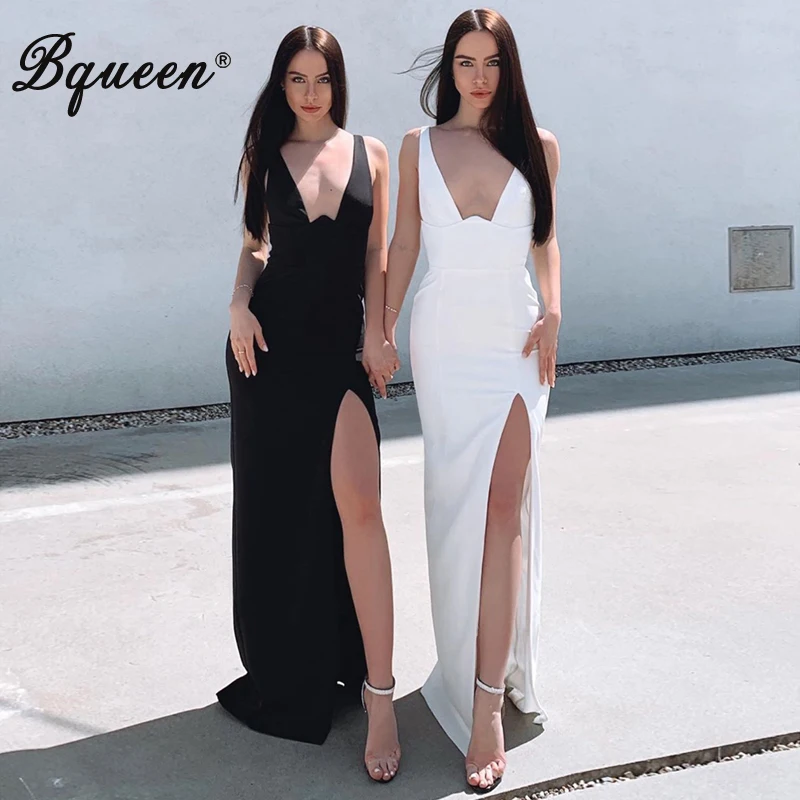 Женские вечерние платья Bqueen с v образным вырезом без рукавов открытой спиной и